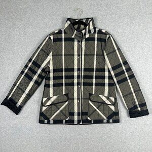 Burberry Black and Cream Checkered Utility Jacket